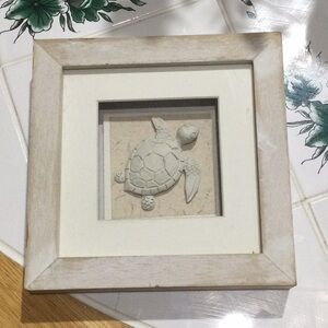 Charming Sea Turtle Wall Art in Neutral Frame